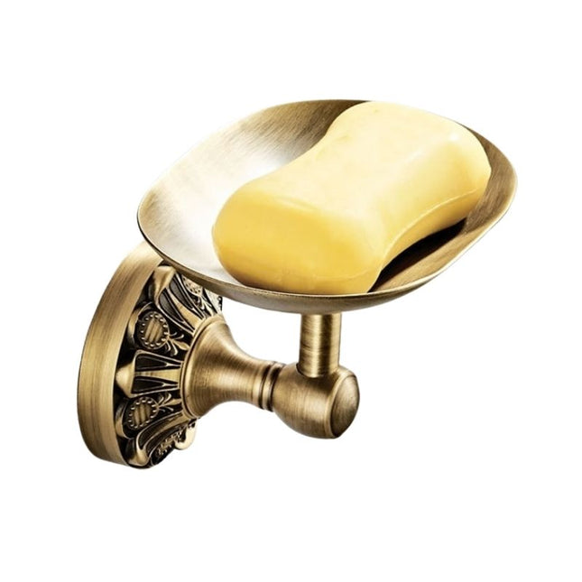 Väggfast tvålkopp i vintage mässing