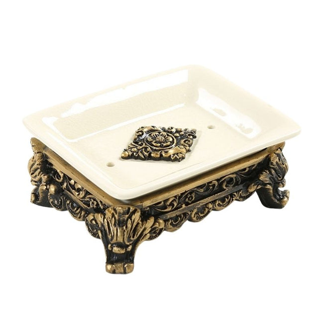 Rektangulär tvålkopp i vintage harts