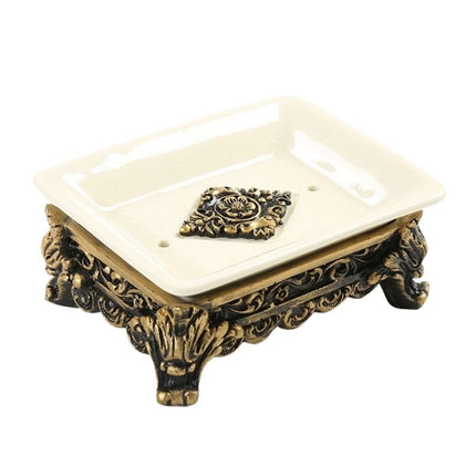 Rektangulär tvålkopp i vintage harts