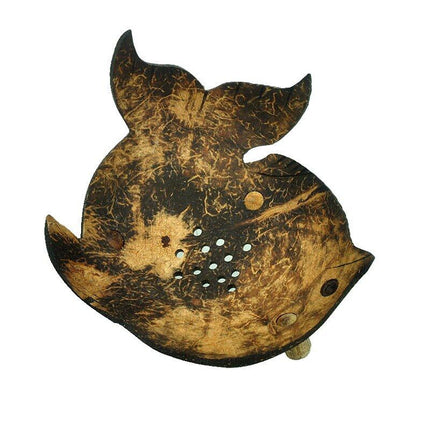 Fiskformad tvålkopp av kokosnötsskal