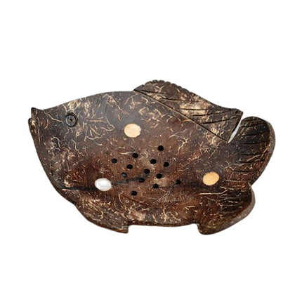 Fiskformad tvålkopp av kokosnötsskal