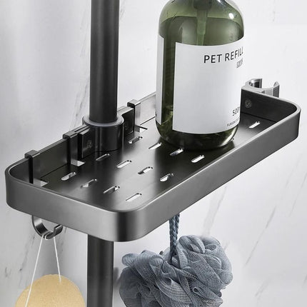 Svart duschhylla för montering på duschstång