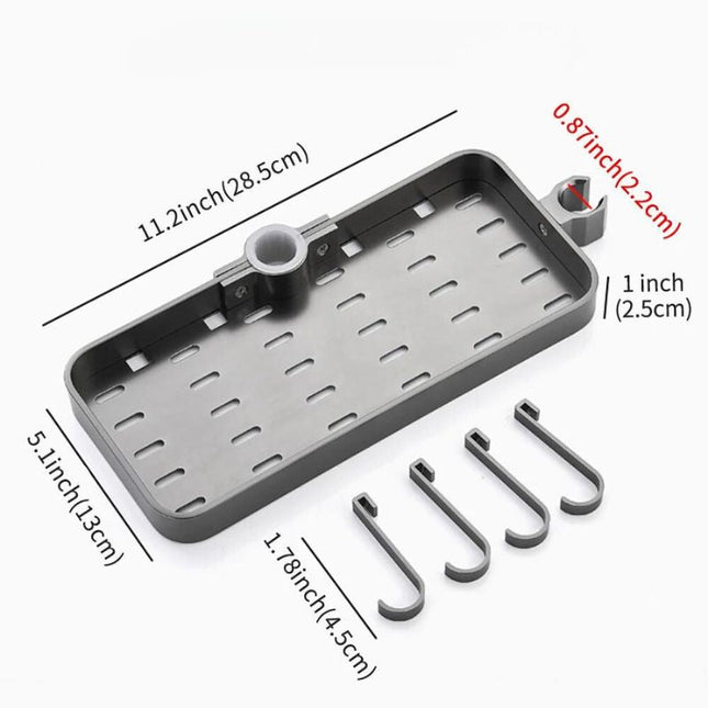 Svart duschhylla för montering på duschstång