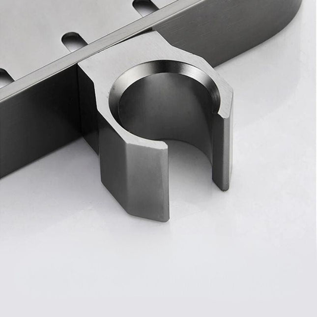 Svart duschhylla för montering på duschstång