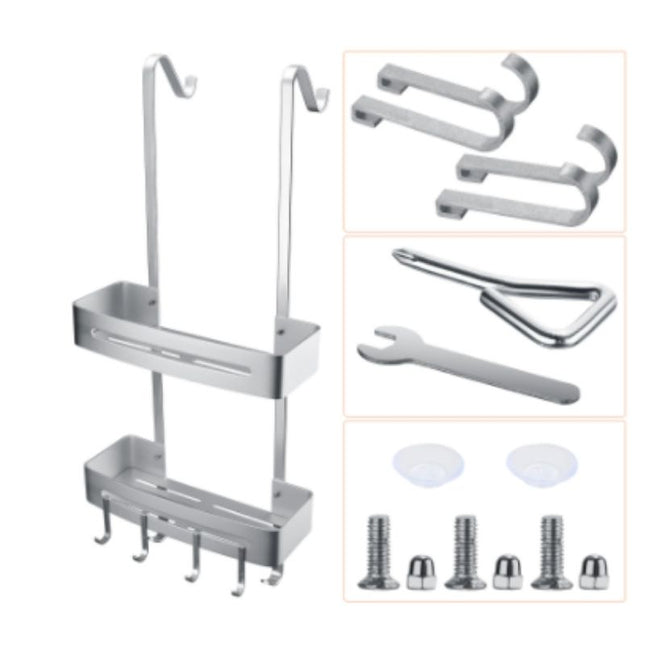 Hängande duschhylla i rostfritt stål