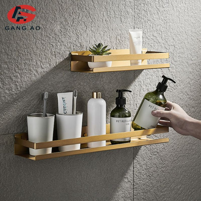 Guldfärgad design duschhylla för vägg